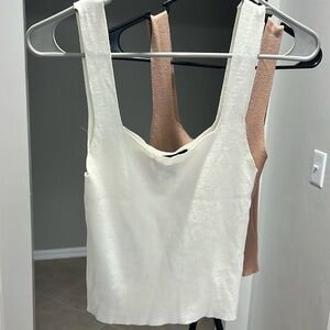 2 cami tops   Tan & off white